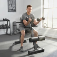 SPORTNOW Trainingsbank, Hantelbank, Fitnessbank, Stahlrahmen, Schwarz(m-2)