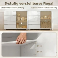 HOMCOM Kommode mit 4 Schubladen Sideboard mit 1 Tür, Verstellbarem Einlegeboden, für Wohnzimmer, Schlafzimmer 100 x 40 x 80 cm(m-5)