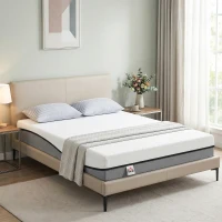 HOMCOM Saltea 140x200cm H3 mediu-firmă 20 cm Înălțime Ergonomică, Respirantă din spumă memory cu gel, OEKO-TEX & CertiPUR(m-5)