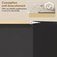 HOMCOM Meuble à chaussures 16 paires, armoire à chaussures avec 4 tiroirs rabattables étagères réglables, noir et bois naturel(m-8)