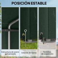 Outsunny Carpa de Jardín para Bicicletas 1,2x1,8x1,65 m con 2 Habitaciones Puerta con Cremallera Impermeable Anti-UV Verde(m-5)