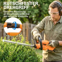 Outsunny Elektro Heckenschere Akku Elektrischer Heckenschneider mit 100 W Motorleistung Kabellos 51cm Schnittlänge ABS Orange(m-7)