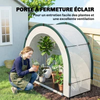 Outsunny Serre de Jardin Pliable et Portable, Petite Serre de Balcon en Bâche PE et Porte Zippée, 200 x 80 x 164 cm, Vert(m-8)