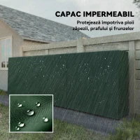 Outsunny Suport pentru Lemne de 1m³ Reglabil cu Acoperire Impermeabilă din PE, din Metal, 300x36x99 cm, Negru și Verde Închis(m-4)