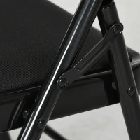 HOMCOM Set de 6 Scaune Pliabile cu Șezut Tapițat din Poliester și Cadru din Oțel, Negru(m-8)