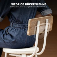 HOMCOM Lot de 2 tabourets de bar, chaises de bar, assise rembourrée 75,5H cm, dossier et repose-pieds, bois naturel et blanc(m-5)