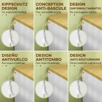 HOMCOM Comodă Modernă cu 6 Sertare din PAL pentru Dormitor și Hol, 140x37x75cm(m-6)