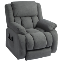 HOMCOM Fauteuil releveur électrique massage et chauffage avec repose-pied, dossier inclinable, télécommande et poche latérale