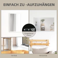 HOMCOM Wandspiegel, 50 x 70 cm, Rahmen in Holzoptik, einfache Montage, inkl. Schrauben(m-5)