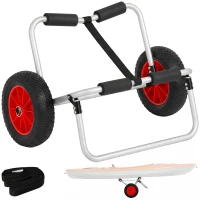 HOMCOM Chariot de transport trolley pour kayak, stand-up paddle, canoë cadre en aluminium dim. 70L x 40L x 42H cm(m-12)