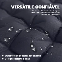 Outsunny Colchão Cama de Campismo Dobrável com Correias Antiderrapante Espessura 8 cm Cinza Escuro(m-7)