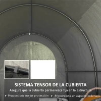 Outsunny Carpa de Jardín para Bicicletas con Marco de Acero Puerta con Cremallera Impermeable 2,4x1,6x1,9 m Gris Claro(m-7)