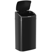 HOMCOM 48L Galvanised Steel Sensor Bin - Black(m-11)
