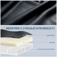 HOMCOM Fotoliu Relax Rabatabil cu 8 Puncte de Masaj, Încălzire și Suport pentru Picioare, 87x97X100 cm, Negru(m-7)