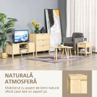 HOMCOM Noptieră Modernă cu Sertar și Raft Inferior pentru Depozitare, din MDF, 40x40x48 cm, culoare Lemn(m-6)