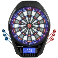 SPORTNOW Alvo Eletrónico com 6 Dardos e 24 Pontas Macias Ecrã LED 34 Jogos e 2235 Programas 60,5x45,5x3,6 cm Multicolor(m-10)