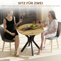 HOMCOM Esstisch Küchentisch Runder Tisch, Modernes Design, 78 cm x 78 cm x 75 cm, Naturholz(m-4)