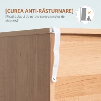 HOMCOM Comodă cu 3 sertare ridicată pentru living și dormitor, din lemn, 80x39x80 cm, alb și culoare lemn(m-6)