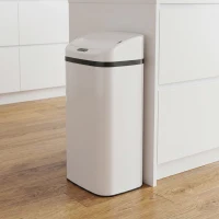HOMCOM 48L Stainless Steel Sensor Bin - White(m-8)