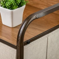 HOMCOM Comodă pentru Dormitor cu 4 Sertare Pliabile, Blat Superior din Lemn și Cadru Metalic, 31x29x99 cm, Multicolor(m-8)