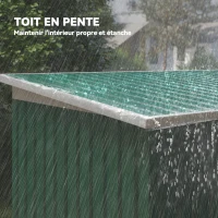 Outsunny Abri de jardin 3,6 m² 280 x 130 x 172 cm kit de fondation porte coulissante ventilations acier galvanisé vert foncé(m-7)