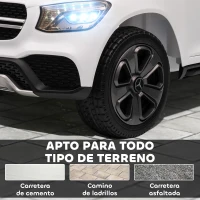 AIYAPLAY Coche Eléctrico para Niños Mercedes-Benz GLC Coupé 12V Mando a Distancia 2,4 G Motor Doble MP3 Blanco(m-8)