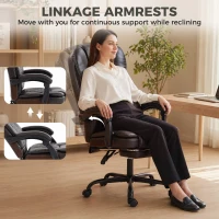 HOMCOM Executive Home Office Chair Reclining Function Footrest Computer Desk Chair High Back, Brown(m-7)