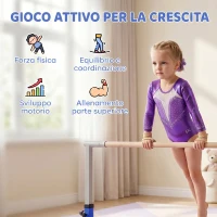 HOMCOM Sbarra per Ginnastica Artistica o Danza Classica Regolabile in Altezza 92-150 cm, Blu(m-7)