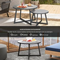 Stolik boczny 2 szt. okrągły, składany, na balkon, wodoodporny(m-4)