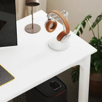 HOMCOM Secretária, secretária de computador 180 cm com tampo grande para 2 pessoas, para trabalho em casa ou estudo, branco(m-4)