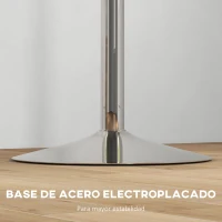 HOMCOM Mesa Alta Cocina Mesa Alta Bar Redonda para 2 Personas Altura Ajustable Tablero Giratorio 360° 60x60x91 cm Roble Claro(m-7)