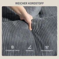 HOMCOM Sofa-Bett mit Kissen, Schaumstoff, zum Bett umwandelbar, Becherhalter, Grau(m-4)