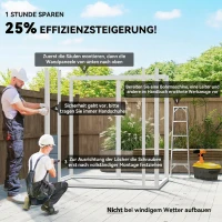 Outsunny Căsuță de Grădină cu Fereastră și Uși Duble din PP și Aluminiu, 183x134x210 cm, Gri(m-4)