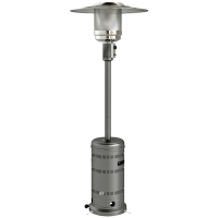 Outsunny Estufa de Gas Butano Portátil 13000W con Sistema Antivuelco Encendido Piezoeléctrico y Ruedas 82x82x222 cm Gris