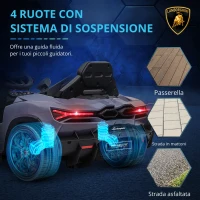 AIYAPLAY Auto Elettrica per Bambini da 3-5 Anni, Guida Dolce, Telecomando, Clacson, Plastica e Metallo, Grigio(m-5)