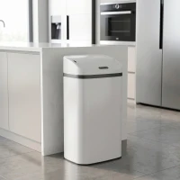 HOMCOM 48L Stainless Steel Sensor Bin - White(m-2)
