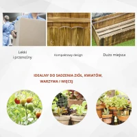 Outsunny Podwyższone Grządka Skrzynka na Zioła Warzywa Kwiaty Drewno Świerkowe 120 x 40 x 40 cm(m-4)