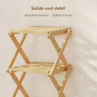 HOMCOM Schuhregal, klappbar Schuhständer mit 6 Ebenen aus Bambus, für max. 9 Paar Schuhe, 30 x 29 x 108 cm, Natur(m-6)