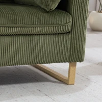 HOMCOM 2 Seater Sofa, 140 cm Loveseat Sofa with Spring Cushions, Metal Legs, 2 Pillows, Dark Green(m-10)