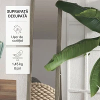 HOMCOM Oglindă modernă de podea, în mărime completă, cu ramă și suport, din lemn și sticlă, 37x40x155 cm, gri(m-9)