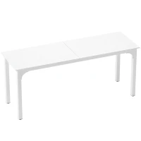 HOMCOM Birou, birou de calculator 180 cm cu blat mare pentru 2 persoane, pentru muncă la domiciliu sau studiu, alb(m-1)