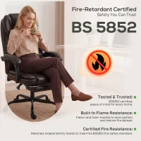 HOMCOM Executive Home Office Chair Reclining Function Footrest Computer Desk Chair High Back, Brown(m-9)