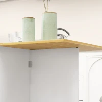 HOMCOM Tavolo da Pranzo Pieghevole per 2-4 Persone con 2 Ribalte, Cassetto e Ripiani, Quercia(m-9)