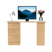 HOMCOM Mesa de Computador para Casa Escritório 3 Gavetas 3 Prateleiras Móveis de Escritório 120x49x72 cm(m-11)