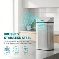 HOMCOM 48L Stainless Steel Sensor Bin - White(m-6)