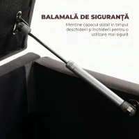HOMCOM Pouf pentru ședere, suport pentru picioare, scaun, bancă mică, dulap pentru depozitare, gri(m-6)