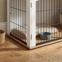 PawHut Dog Crate Furniture, Indoor Dog Cage with Double Doors for Large Breeds, Pet Kennel End Side Table(m-9)
