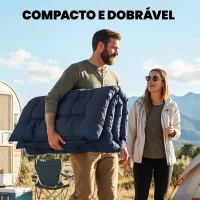 Outsunny Colchão Cama de Campismo Dobrável com Correias Antiderrapante Espessura 8 cm Cinza Escuro(m-6)