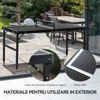 SPORTNOW Masă de Ping Pong Pliabilă cu Mâner pentru Transport, din Aluminiu și Lemn, 152x76x72 cm, Negru(m-5)
