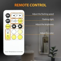 HOMCOM Specchio da Terra e da Parete con Luce LED Regolabile e Telecomando, 40x37x156.5cm(m-7)